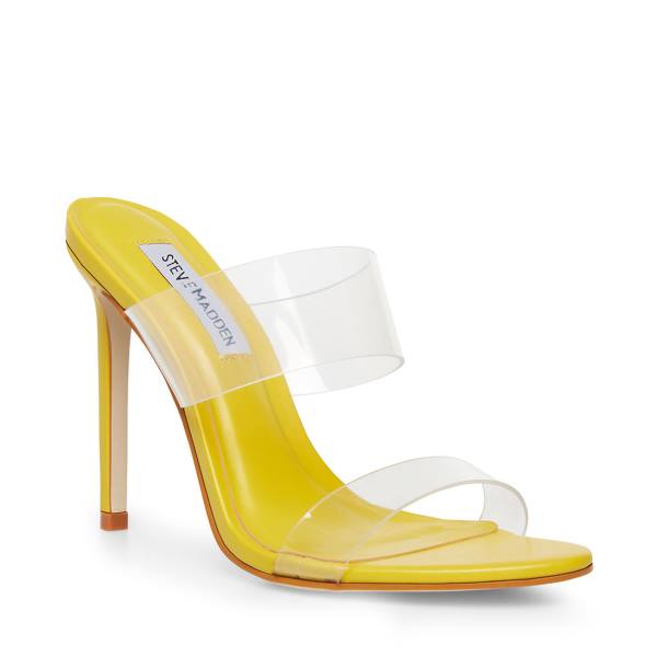 Steve Madden Clarabeth Women's Heels Yellow | SM-167JB