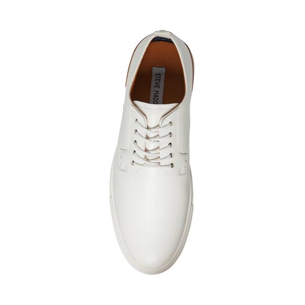 Steve Madden Coltt Leather Men's Sneakers White | SM-269XW