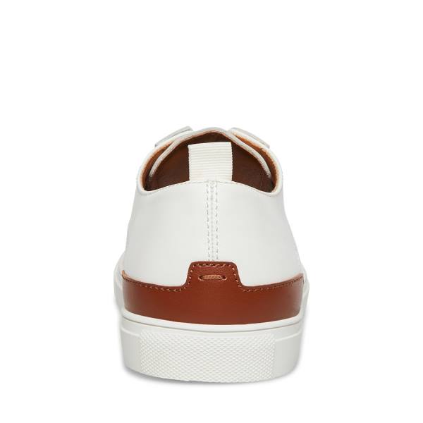 Steve Madden Coltt Leather Men's Sneakers White | SM-269XW