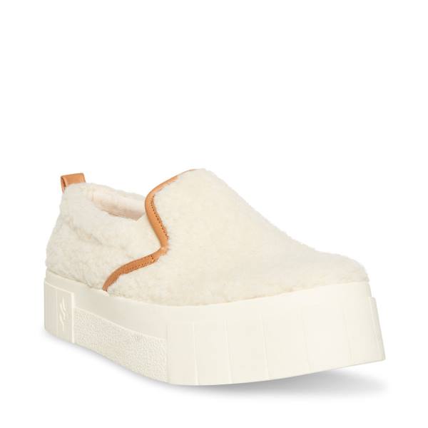 Steve Madden Cosmo-s Natural Women's Sneakers Beige | SM-378JP