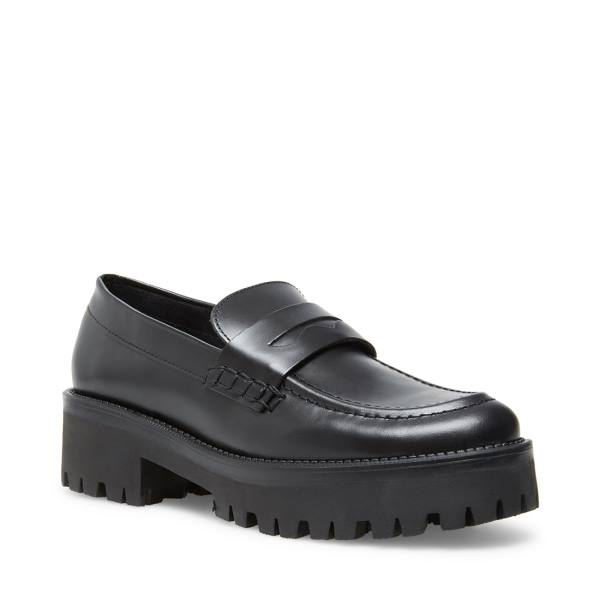 Steve Madden Crew Box Women's Loafers Black | SM-468SA