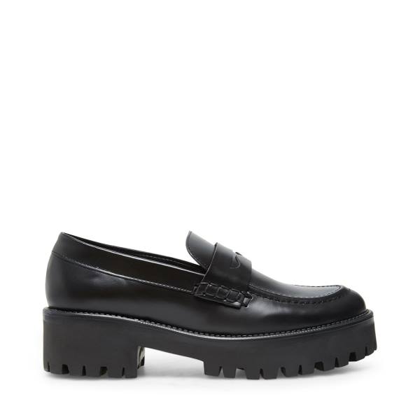 Steve Madden Crew Box Women\'s Loafers Black | SM-468SA