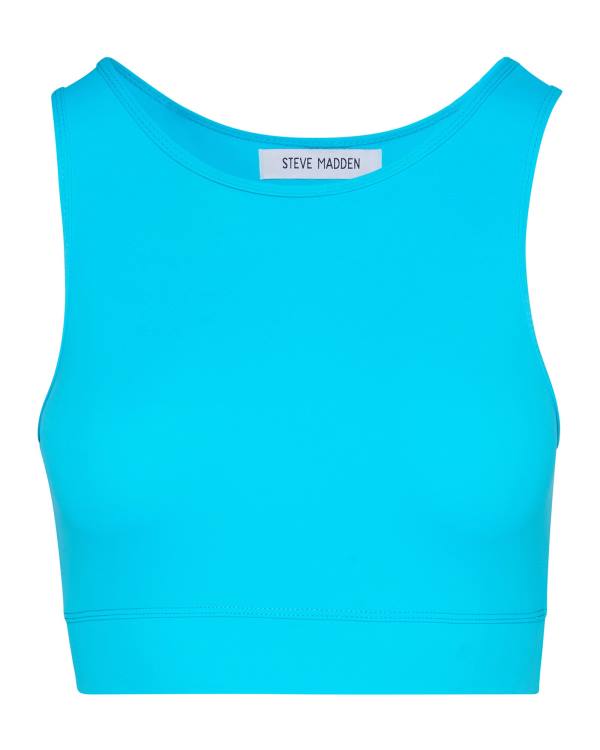 Steve Madden Cropped Active Tank Turquoise Women's Tops Turquoise | SM-514WN