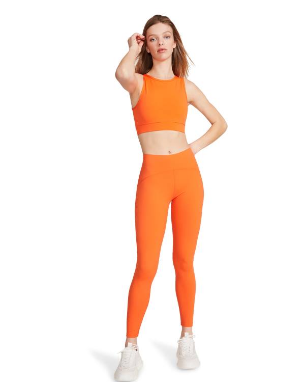 Steve Madden Cropped Active Tank Women's Tops Orange | SM-270VX