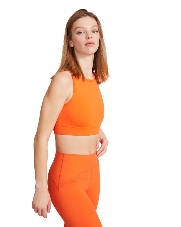 Steve Madden Cropped Active Tank Women's Tops Orange | SM-270VX