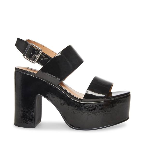 Steve Madden Dafne Patent Women\'s Heels Black | SM-237HN