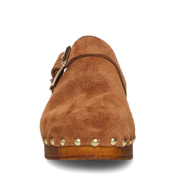 Steve Madden Dana Cognac Suede Women's Heels Brown | SM-195CX