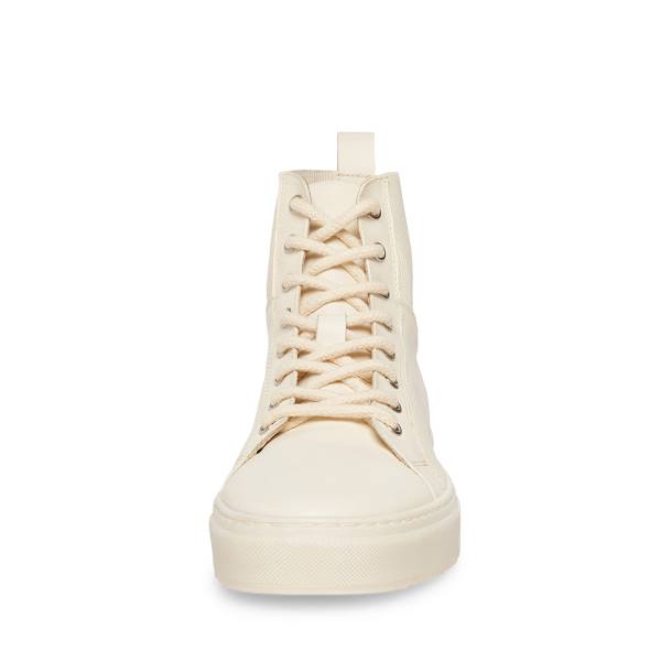 Steve Madden Dante Bone Leather Men's Sneakers Beige | SM-495BA