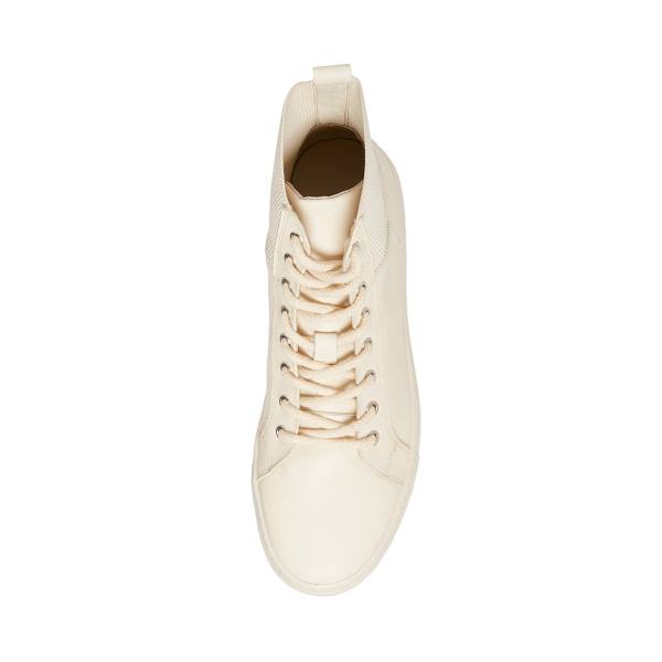 Steve Madden Dante Bone Leather Men's Sneakers Beige | SM-495BA