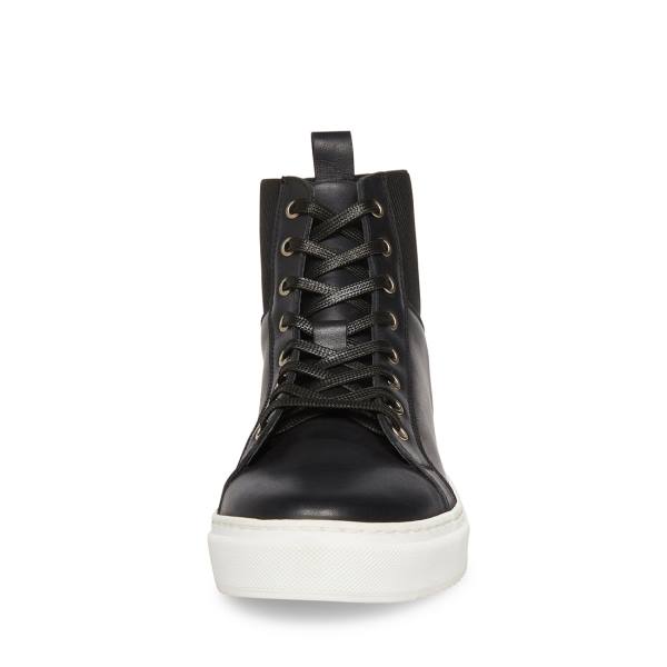 Steve Madden Dante Leather Men's Sneakers Black | SM-056WP