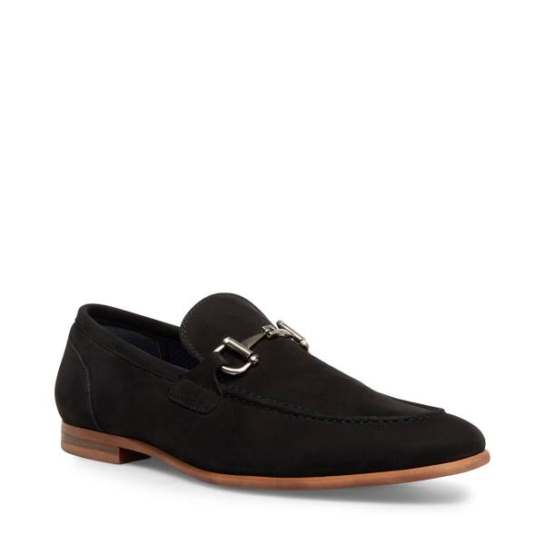 Steve Madden Debinair Nubuck Men's Dress Shoes Black | SM-912QG