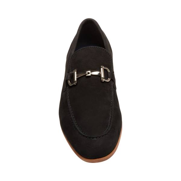 Steve Madden Debinair Nubuck Men's Dress Shoes Black | SM-912QG