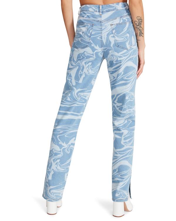 Steve Madden Denim Swirl Pants Women's Bottoms Blue | SM-605QE