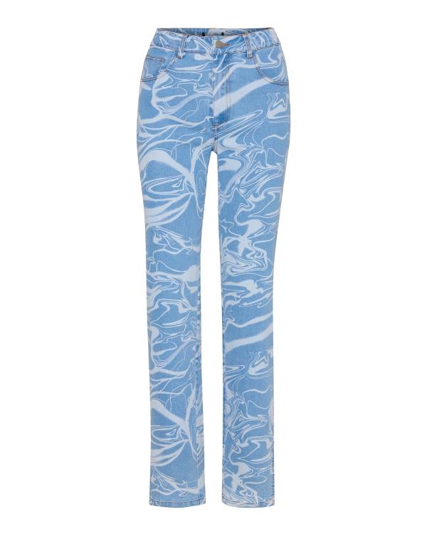 Steve Madden Denim Swirl Pants Women's Bottoms Blue | SM-605QE