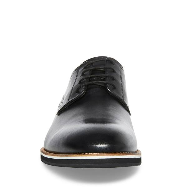 Steve Madden Derbyy Leather Men's Dress Shoes Black | SM-147PI