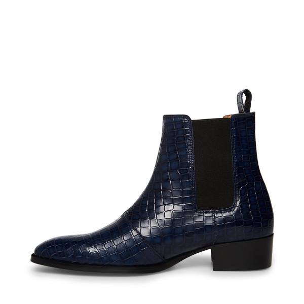 Steve Madden Dex-c Crocodile Men's Booties Blue | SM-382VN