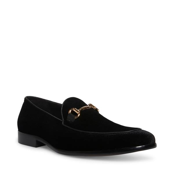 Steve Madden Diego-v Velvet Men's Loafers Black | SM-594WQ