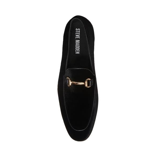 Steve Madden Diego-v Velvet Men's Loafers Black | SM-594WQ