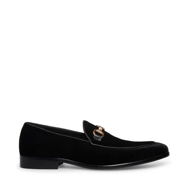 Steve Madden Diego-v Velvet Men\'s Loafers Black | SM-594WQ