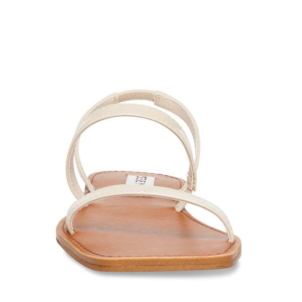 Steve Madden Direct Bone Patent Women's Sandals Beige | SM-569BQ