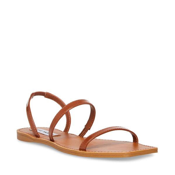 Steve Madden Direct Cognac Patent Women's Sandals Brown | SM-406BR