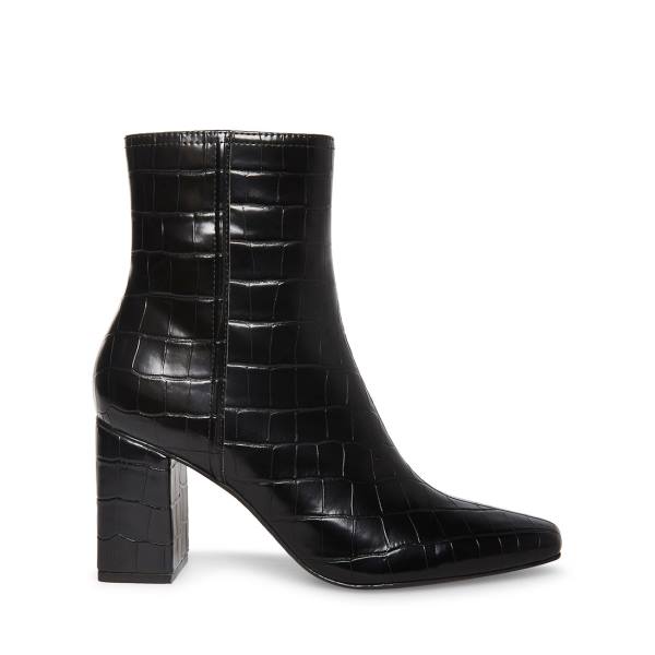 Steve Madden Divine Crocodile Women\'s Booties Black | SM-671BR