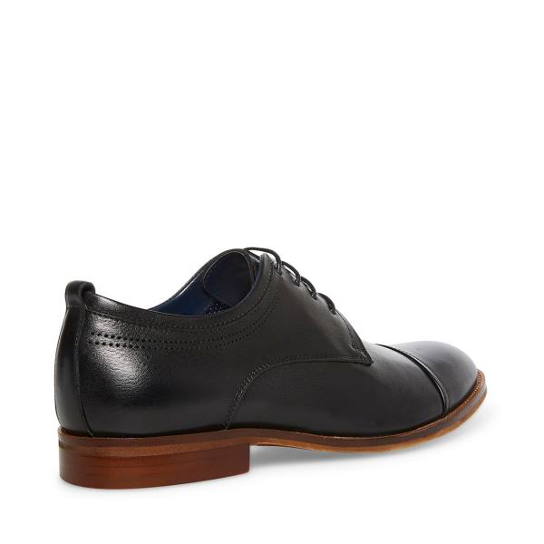 Steve Madden Doak Leather Men's Dress Shoes Black | SM-528CI