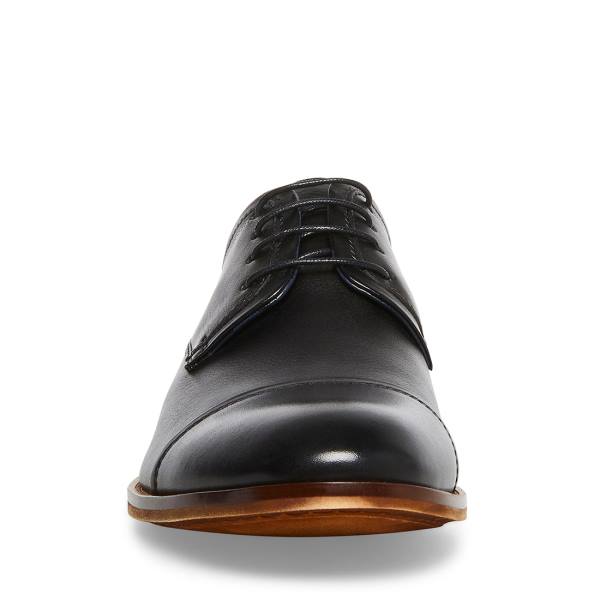 Steve Madden Doak Leather Men's Dress Shoes Black | SM-528CI