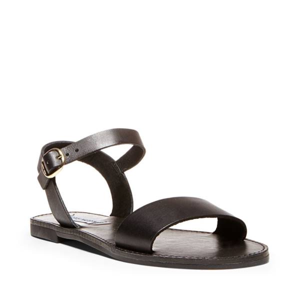 Steve Madden Donddi Leather Women's Sandals Black | SM-613QB