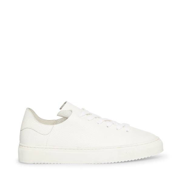 Steve Madden Dorey Leather Women\'s Sneakers White | SM-964MB