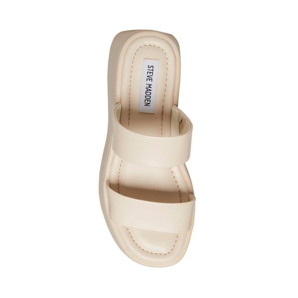 Steve Madden Dorian Bone Women's Sandals Beige | SM-139CD