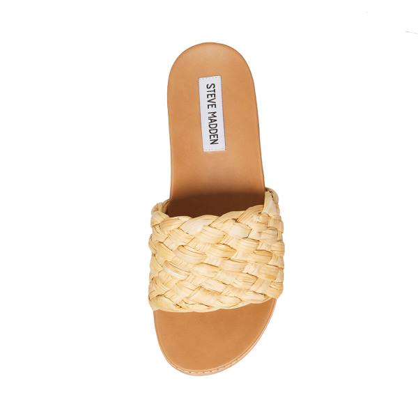 Steve Madden Dua Natural Raffia Women's Sandals Beige | SM-679RM