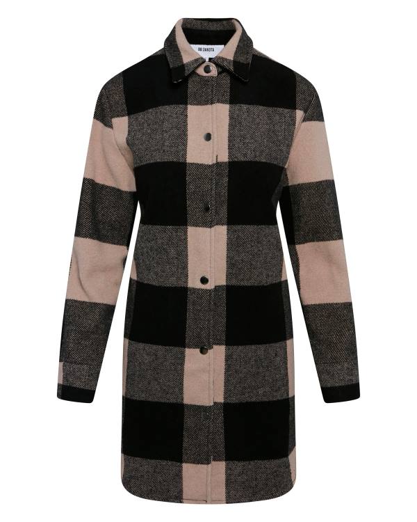 Steve Madden Eldridge Plaid Lt Taupe Women's Coats Light Grey Brown | SM-520DZ