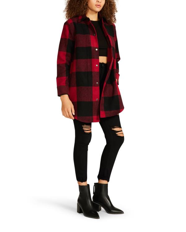 Steve Madden Eldridge Plaid Women's Jackets Red | SM-230CA