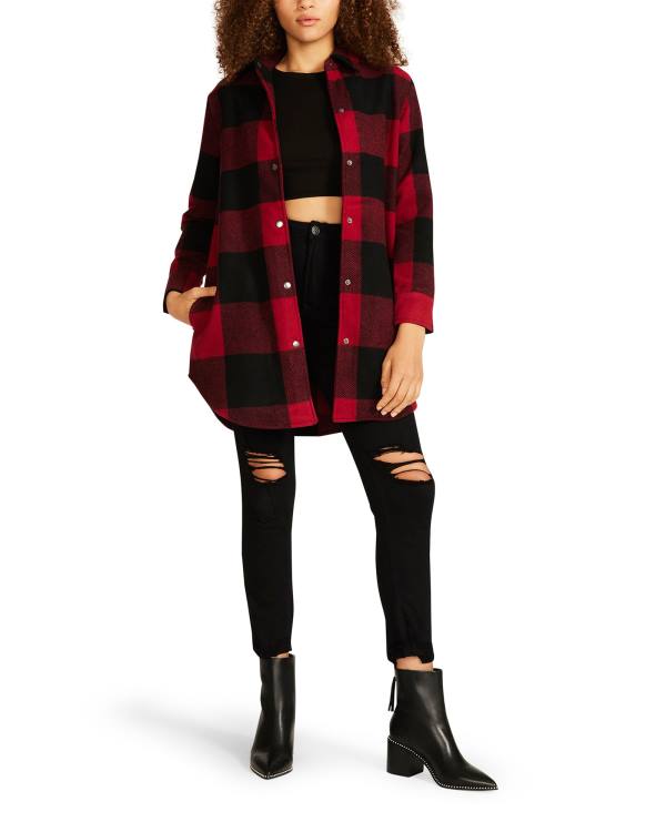 Steve Madden Eldridge Plaid Women\'s Jackets Red | SM-230CA