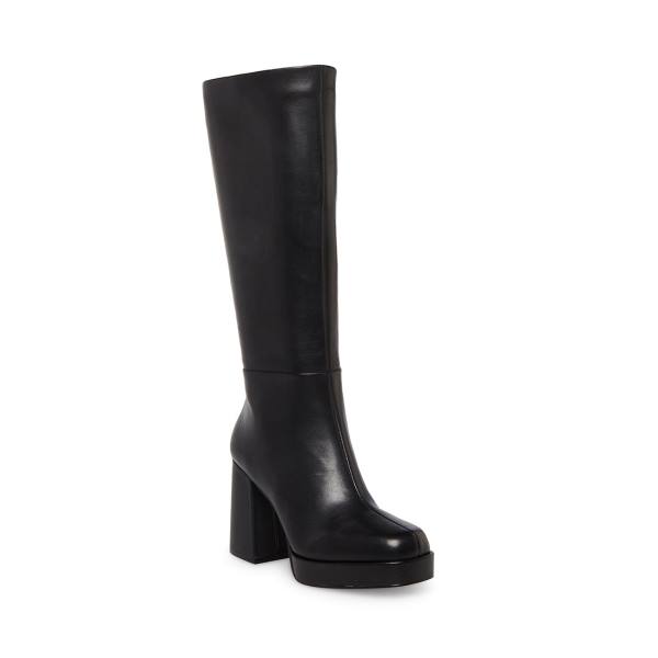 Steve Madden Elise Leather Women's Boots Black | SM-642LK