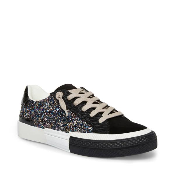 Steve Madden Embark Glitter Women's Sneakers Black | SM-425UA