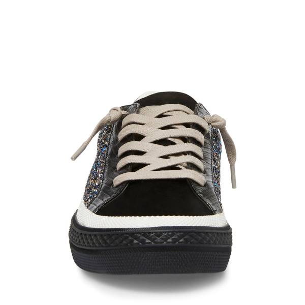 Steve Madden Embark Glitter Women's Sneakers Black | SM-425UA