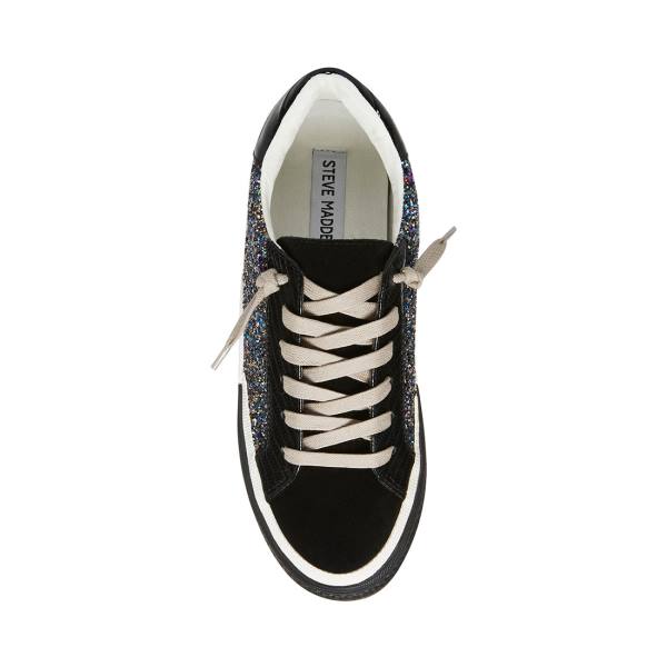 Steve Madden Embark Glitter Women's Sneakers Black | SM-425UA