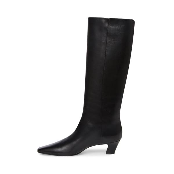 Steve Madden Empire Leather Women's Boots Black | SM-129UQ