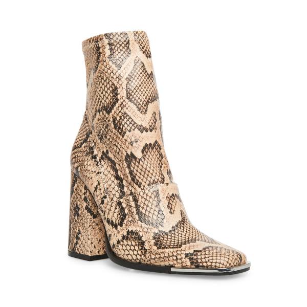 Steve Madden Excess Natural Snake Women's Booties Beige Snake | SM-189CL