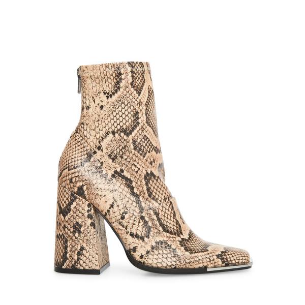 Steve Madden Excess Natural Snake Women\'s Booties Beige Snake | SM-189CL