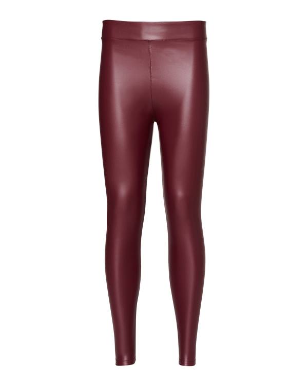 Steve Madden Faux Leather Burgundy Women's Leggings Burgundy | SM-934XI