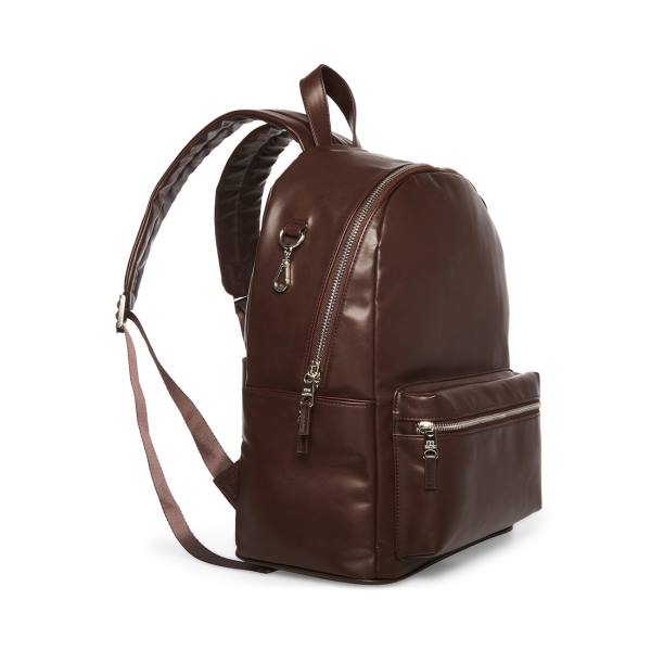 Steve Madden Faux Leather Men's Backpacks Brown | SM-435BR