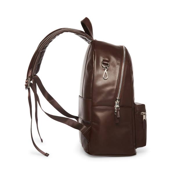 Steve Madden Faux Leather Men's Backpacks Brown | SM-435BR