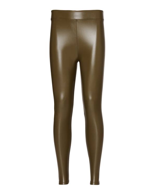 Steve Madden Faux Leather Women's Leggings Olive | SM-753BA