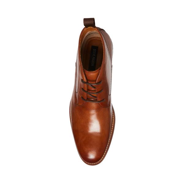 Steve Madden Favien Tan Leather Men's Dress Shoes Brown | SM-724JF