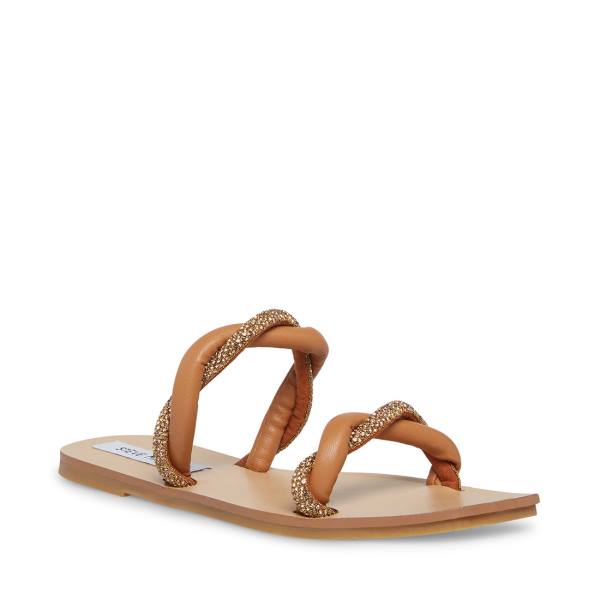 Steve Madden Flipped Cognac Women's Sandals Brown Multicolor | SM-176HJ