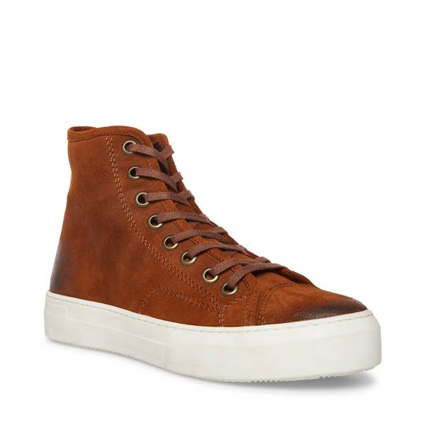 Steve Madden Forte Cognac Suede Men's Sneakers Brown | SM-961JN