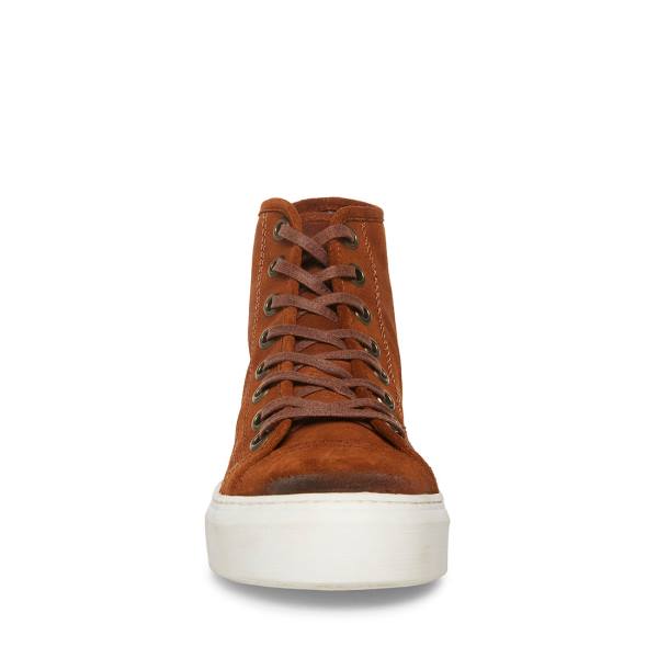 Steve Madden Forte Cognac Suede Men's Sneakers Brown | SM-961JN